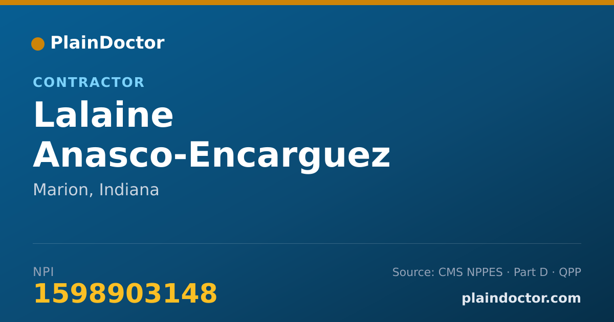 Shareable card for Lalaine Anasco-Encarguez - Contractor, Marion, IN