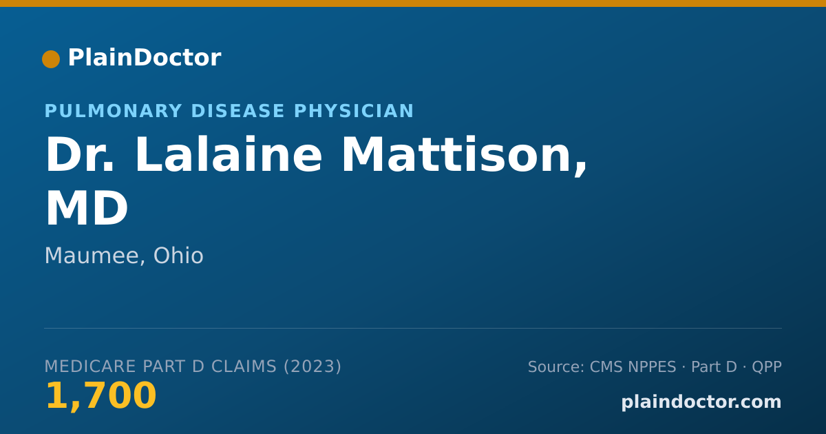 Shareable card for Lalaine Mattison, MD - Pulmonary Disease Physician, Maumee, OH