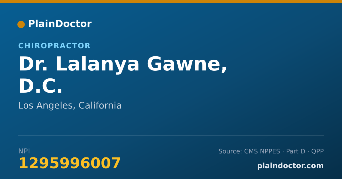 Shareable card for Lalanya Gawne, D.C. - Chiropractor, Los Angeles, CA