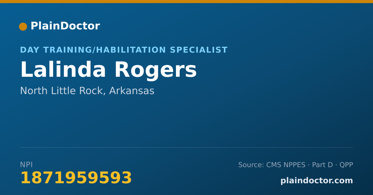 Shareable card for Lalinda Rogers - Day Training/Habilitation Specialist, North Little Rock, AR