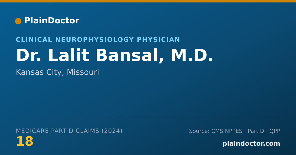Shareable card for Lalit Bansal, M.D. - Clinical Neurophysiology Physician, Kansas City, MO