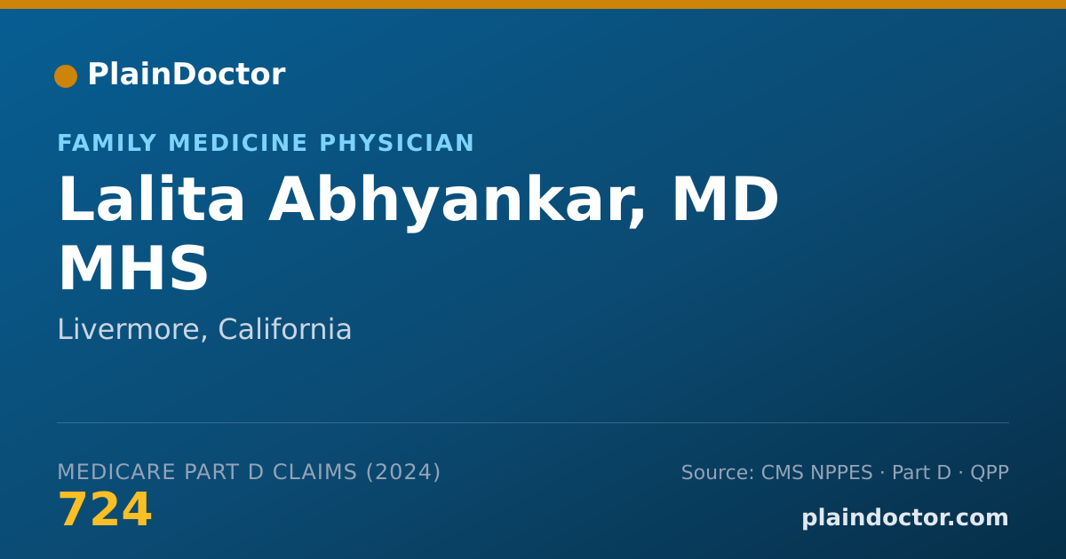 Shareable card for Lalita Abhyankar, MD MHS - Family Medicine Physician, Livermore, CA