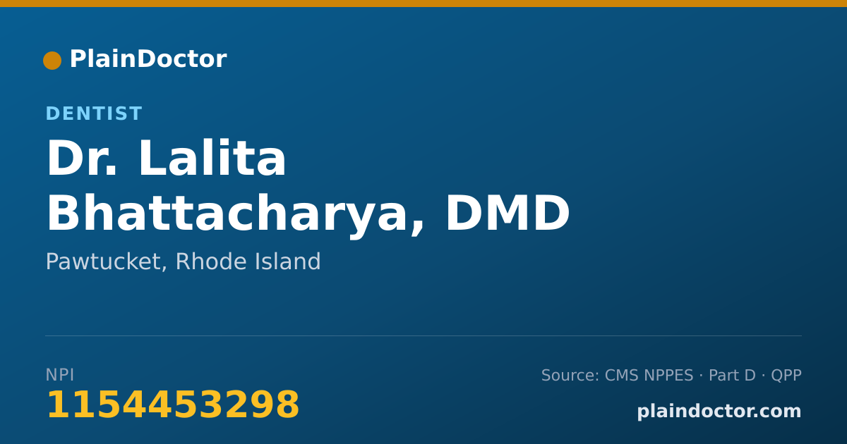 Shareable card for Lalita Bhattacharya, DMD - Dentist, Pawtucket, RI