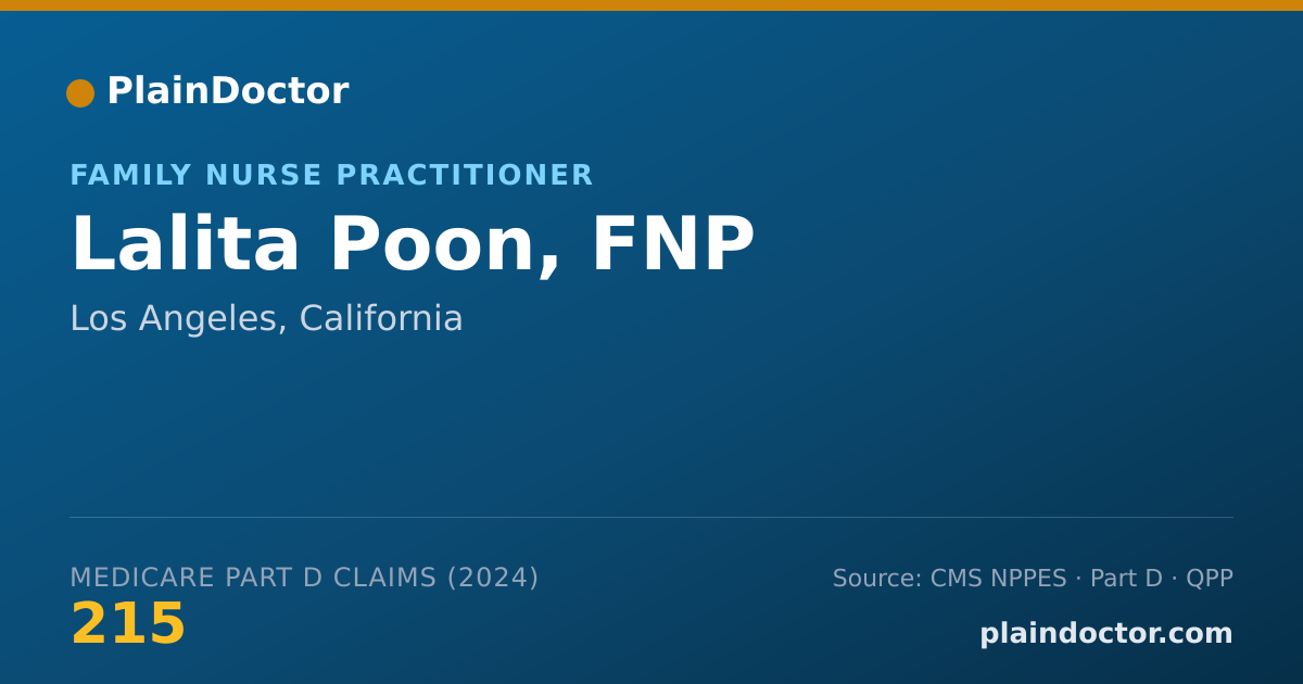 Shareable card for Lalita Poon, FNP - Family Nurse Practitioner, Los Angeles, CA