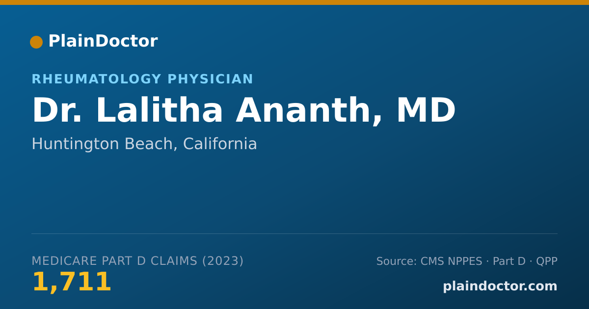 Shareable card for Lalitha Ananth, MD - Rheumatology Physician, Huntington Beach, CA