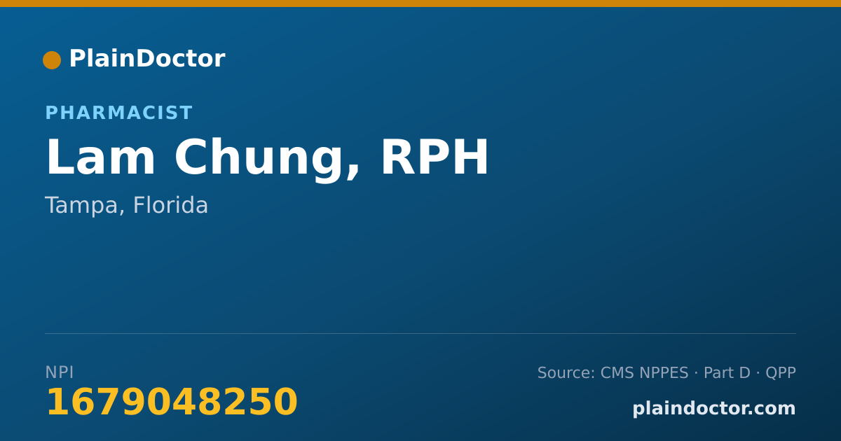 Shareable card for Lam Chung, RPH - Pharmacist, Tampa, FL