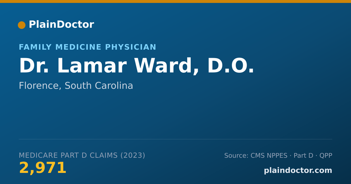 Shareable card for Lamar Ward, D.O. - Family Medicine Physician, Florence, SC