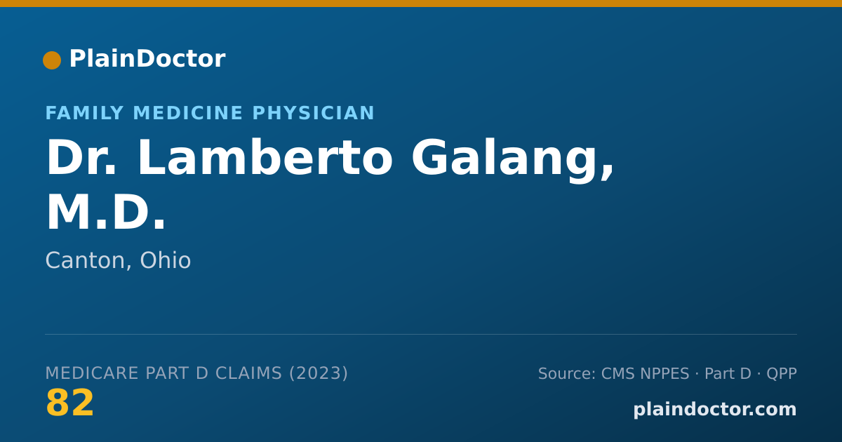Shareable card for Lamberto Galang, M.D. - Family Medicine Physician, Canton, OH