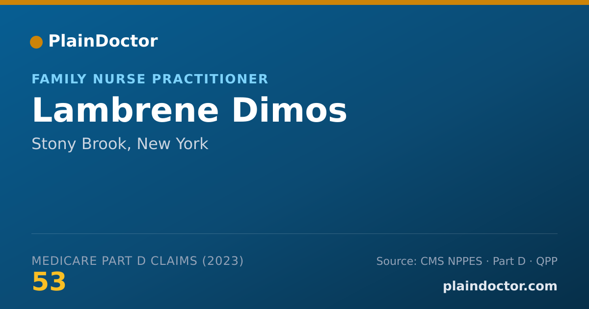 Shareable card for Lambrene Dimos - Family Nurse Practitioner, Stony Brook, NY