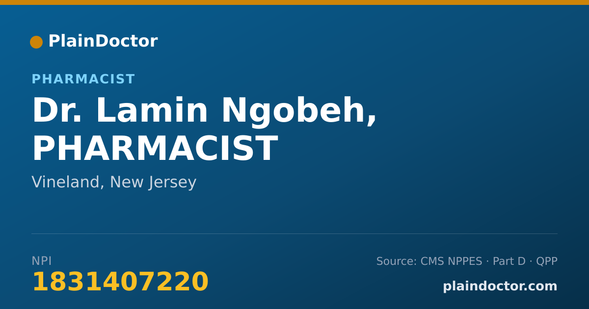 Shareable card for Lamin Ngobeh, PHARMACIST - Pharmacist, Vineland, NJ