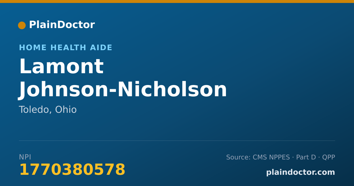 Shareable card for Lamont Johnson-Nicholson - Home Health Aide, Toledo, OH