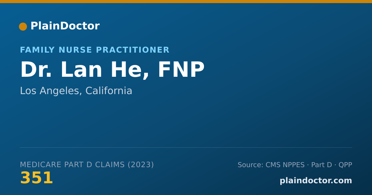 Shareable card for Lan He, FNP - Family Nurse Practitioner, Los Angeles, CA