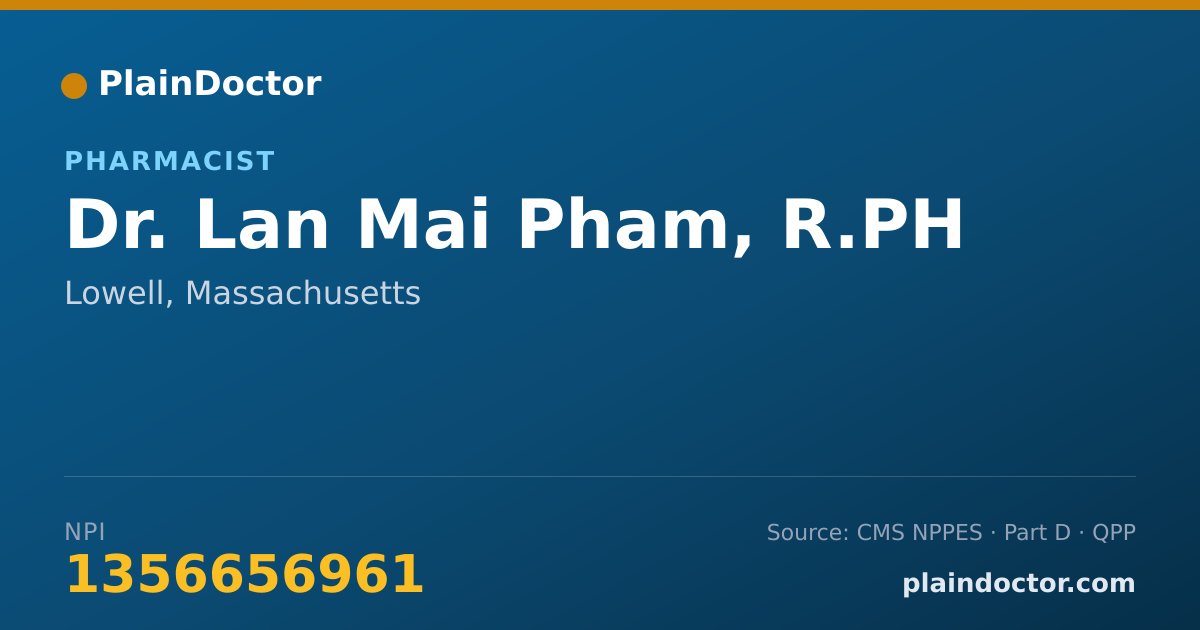 Shareable card for Lan Mai Pham, R.PH - Pharmacist, Lowell, MA