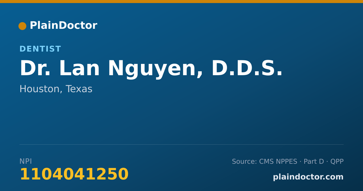 Shareable card for Lan Nguyen, D.D.S. - Dentist, Houston, TX
