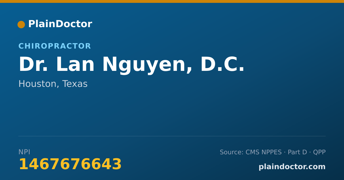 Shareable card for Lan Nguyen, D.C. - Chiropractor, Houston, TX