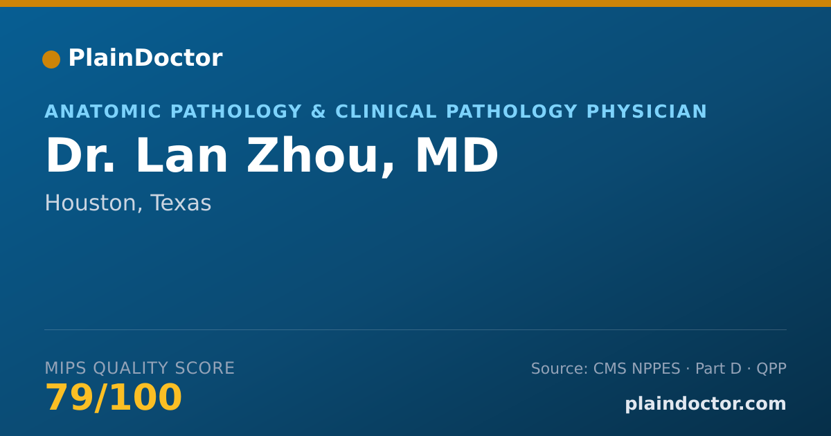Shareable card for Lan Zhou, MD - Anatomic Pathology & Clinical Pathology Physician, Houston, TX
