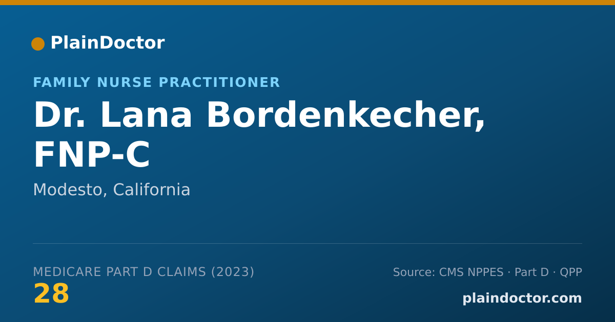 Shareable card for Lana Bordenkecher, FNP-C - Family Nurse Practitioner, Modesto, CA
