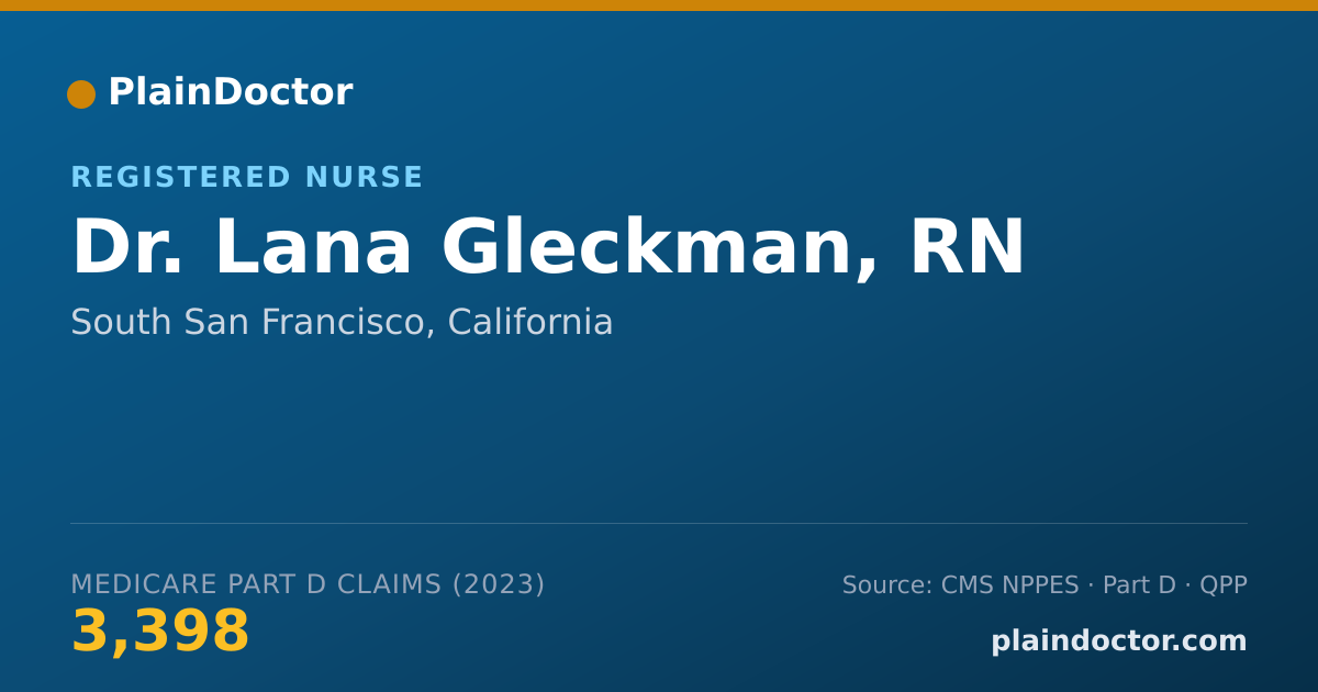 Shareable card for Lana Gleckman, RN - Registered Nurse, South San Francisco, CA