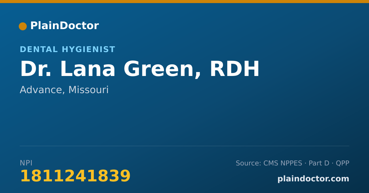 Shareable card for Lana Green, RDH - Dental Hygienist, Advance, MO