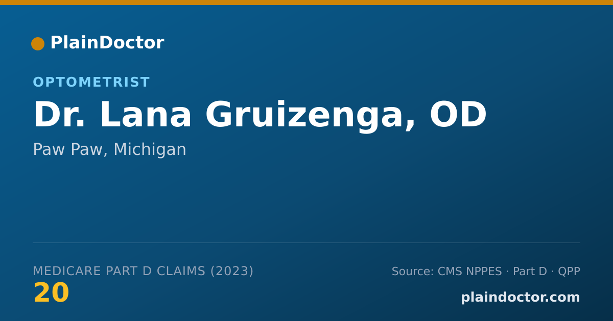 Shareable card for Lana Gruizenga, OD - Optometrist, Paw Paw, MI
