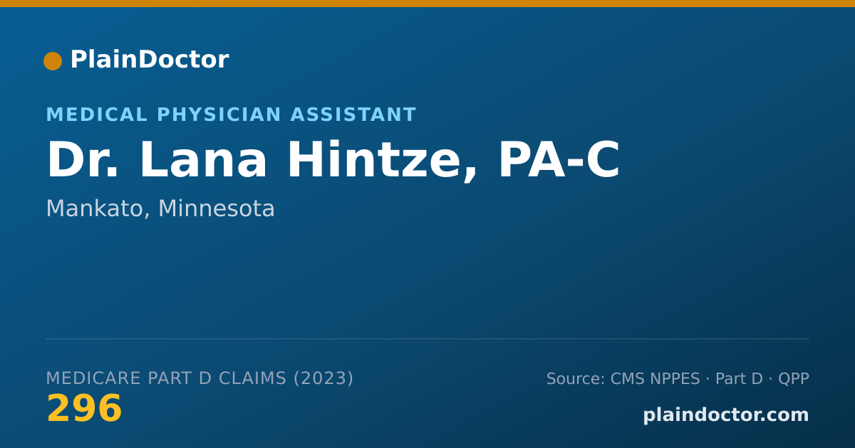 Shareable card for Lana Hintze, PA-C - Medical Physician Assistant, Mankato, MN