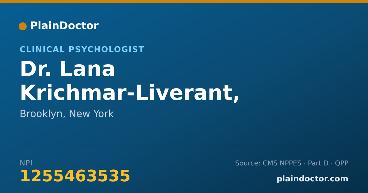 Shareable card for Lana Krichmar-Liverant, PH.D. - Clinical Psychologist, Brooklyn, NY