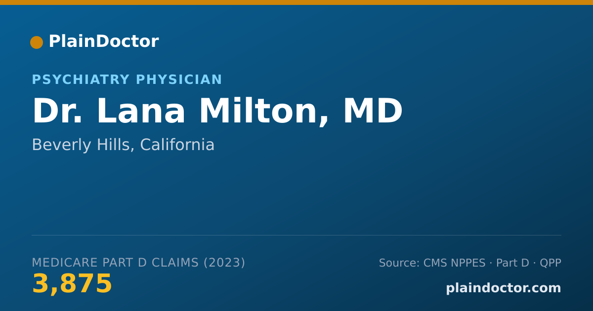 Shareable card for Lana Milton, MD - Psychiatry Physician, Beverly Hills, CA