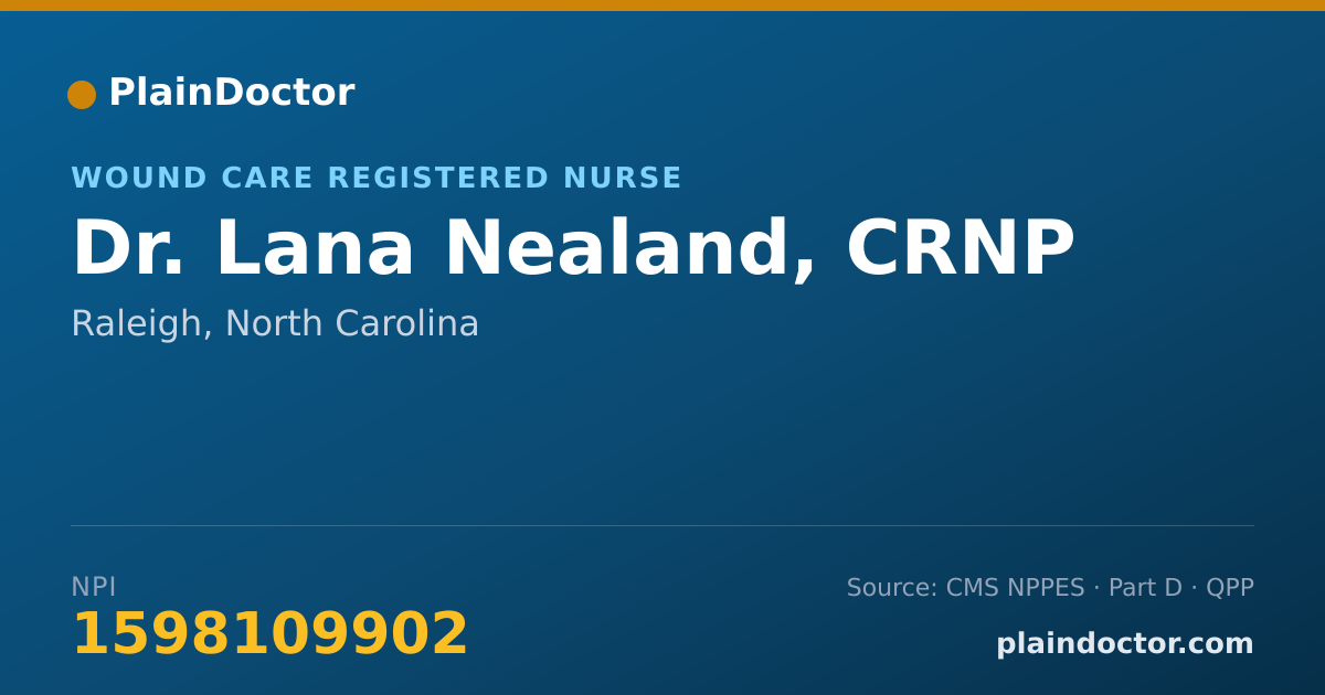 Shareable card for Lana Nealand, CRNP - Wound Care Registered Nurse, Raleigh, NC