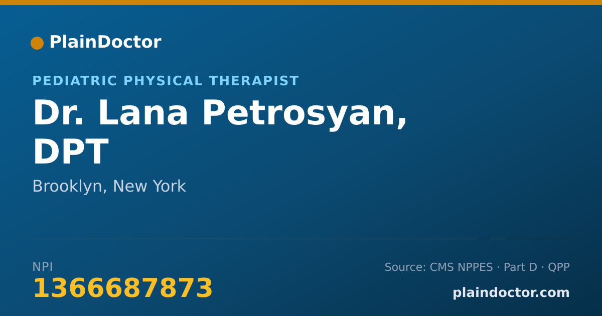 Shareable card for Lana Petrosyan, DPT - Pediatric Physical Therapist, Brooklyn, NY