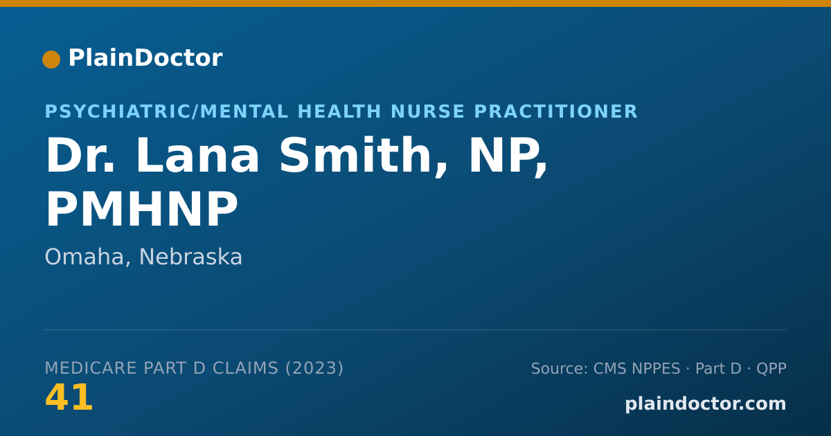 Shareable card for Lana Smith, NP, PMHNP - Psychiatric/Mental Health Nurse Practitioner, Omaha, NE