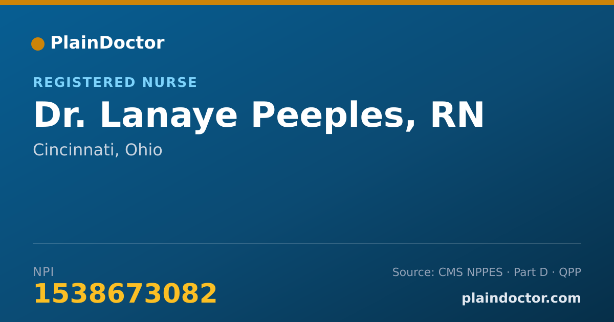 Shareable card for Lanaye Peeples, RN - Registered Nurse, Cincinnati, OH