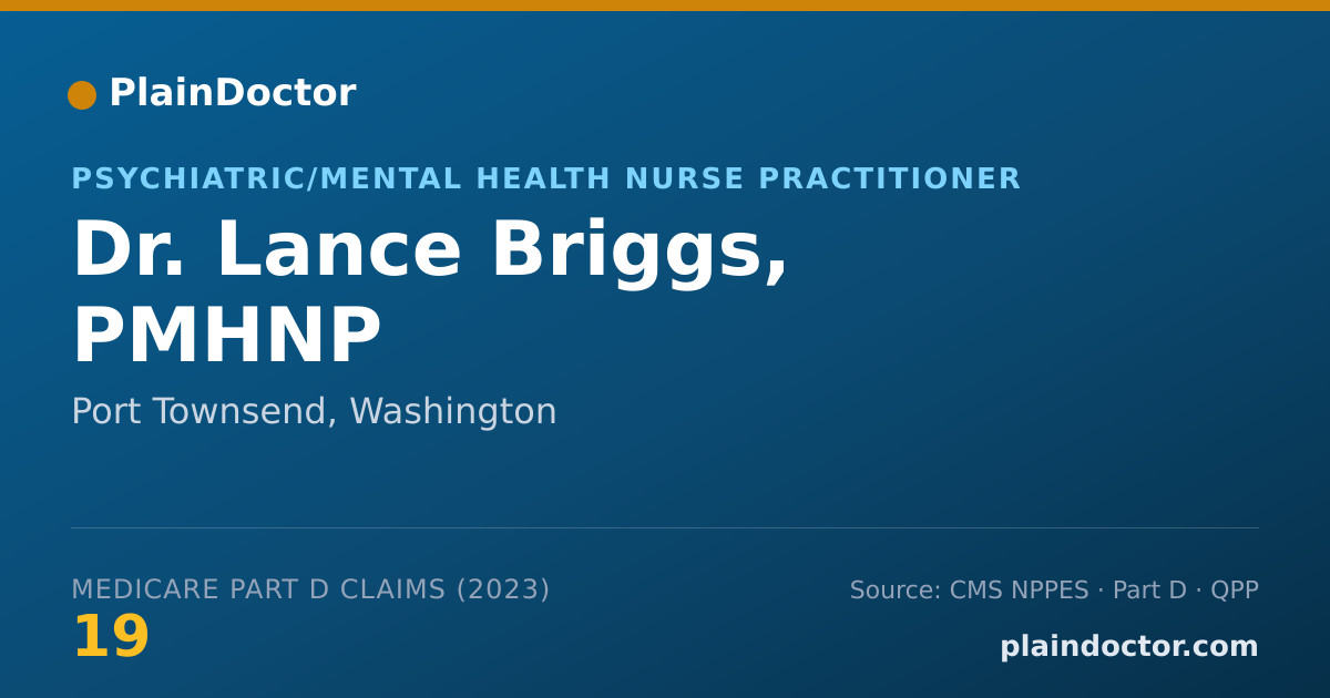 Shareable card for Lance Briggs, PMHNP - Psychiatric/Mental Health Nurse Practitioner, Port Townsend, WA