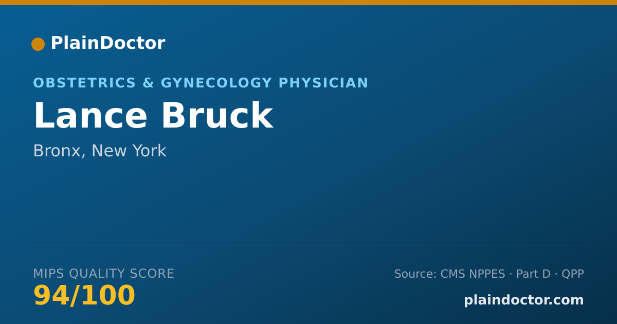 Shareable card for Lance Bruck - Obstetrics & Gynecology Physician, Bronx, NY