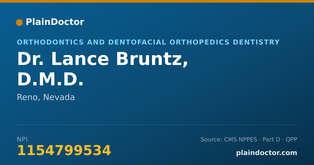 Shareable card for Lance Bruntz, D.M.D. - Orthodontics and Dentofacial Orthopedics Dentistry, Reno, NV