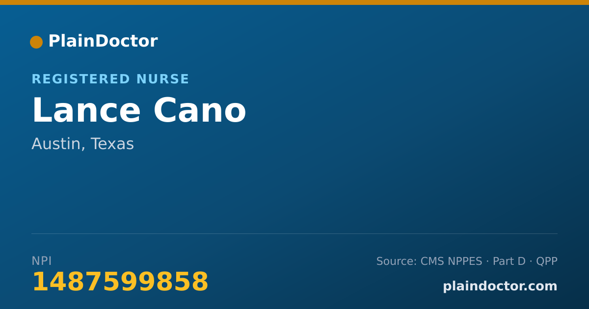 Shareable card for Lance Cano - Registered Nurse, Austin, TX