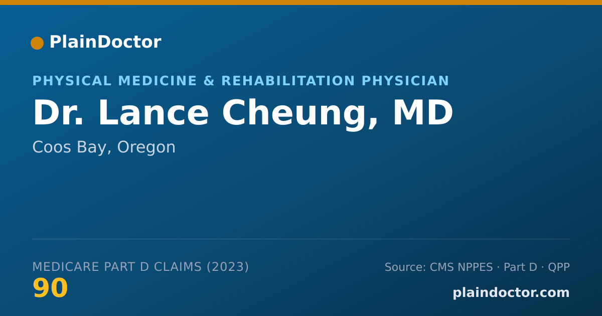 Shareable card for Lance Cheung, MD - Physical Medicine & Rehabilitation Physician, Coos Bay, OR
