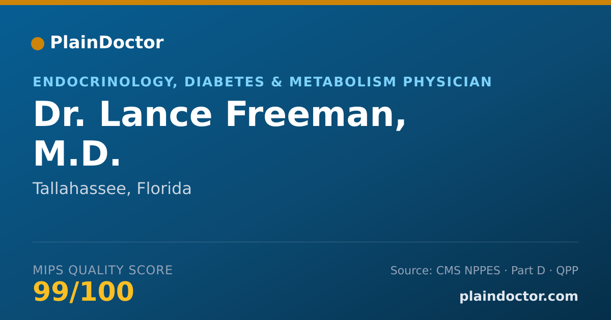 Shareable card for Lance Freeman, M.D. - Endocrinology, Diabetes & Metabolism Physician, Tallahassee, FL