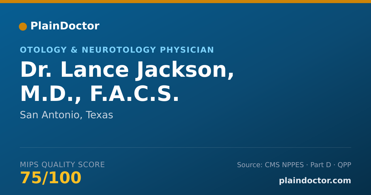 Shareable card for Lance Jackson, M.D., F.A.C.S. - Specialist, San Antonio, TX