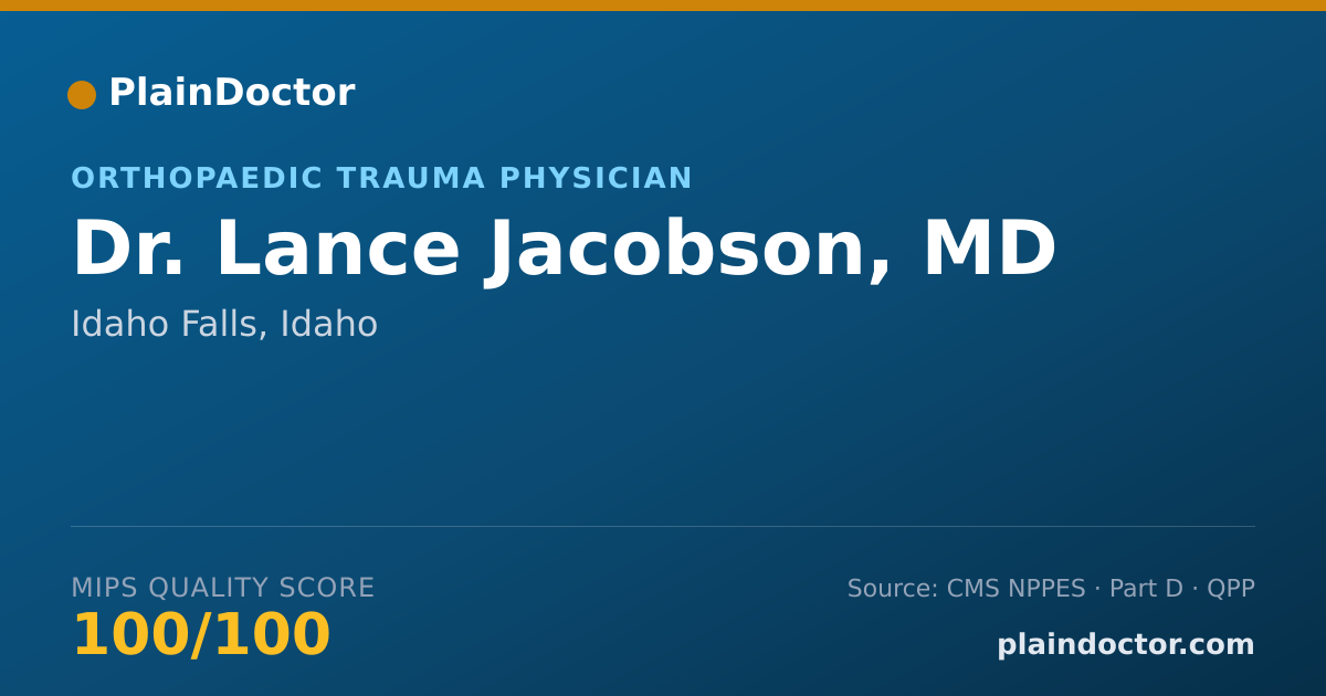 Shareable card for Lance Jacobson, MD - Orthopaedic Trauma Physician, Idaho Falls, ID