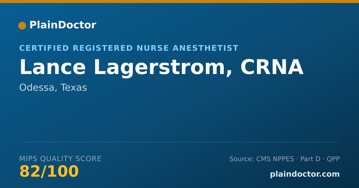 Shareable card for Lance Lagerstrom, CRNA - Certified Registered Nurse Anesthetist, Odessa, TX