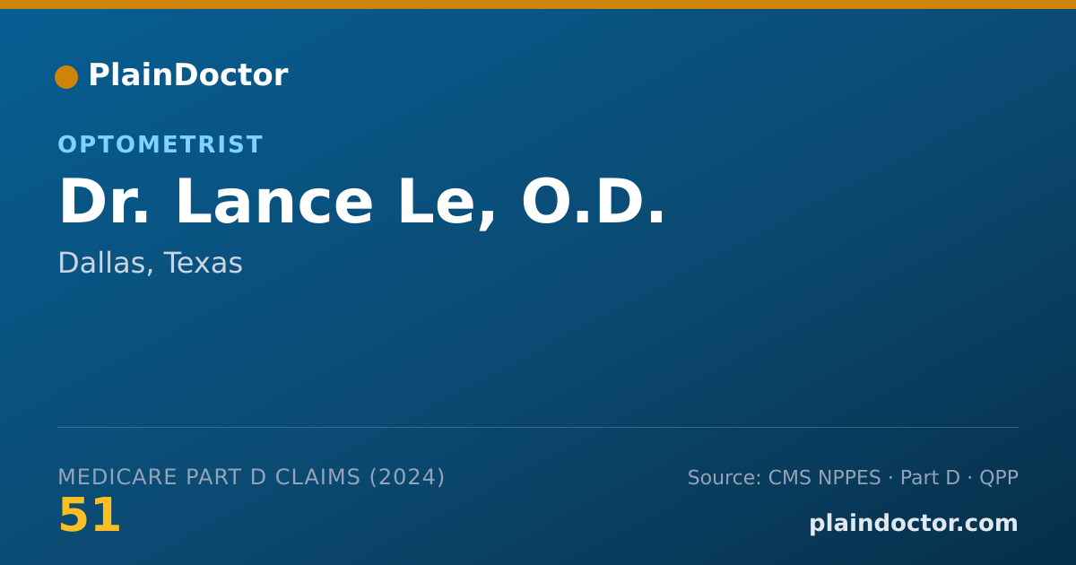 Shareable card for Lance Le, O.D. - Optometrist, Dallas, TX