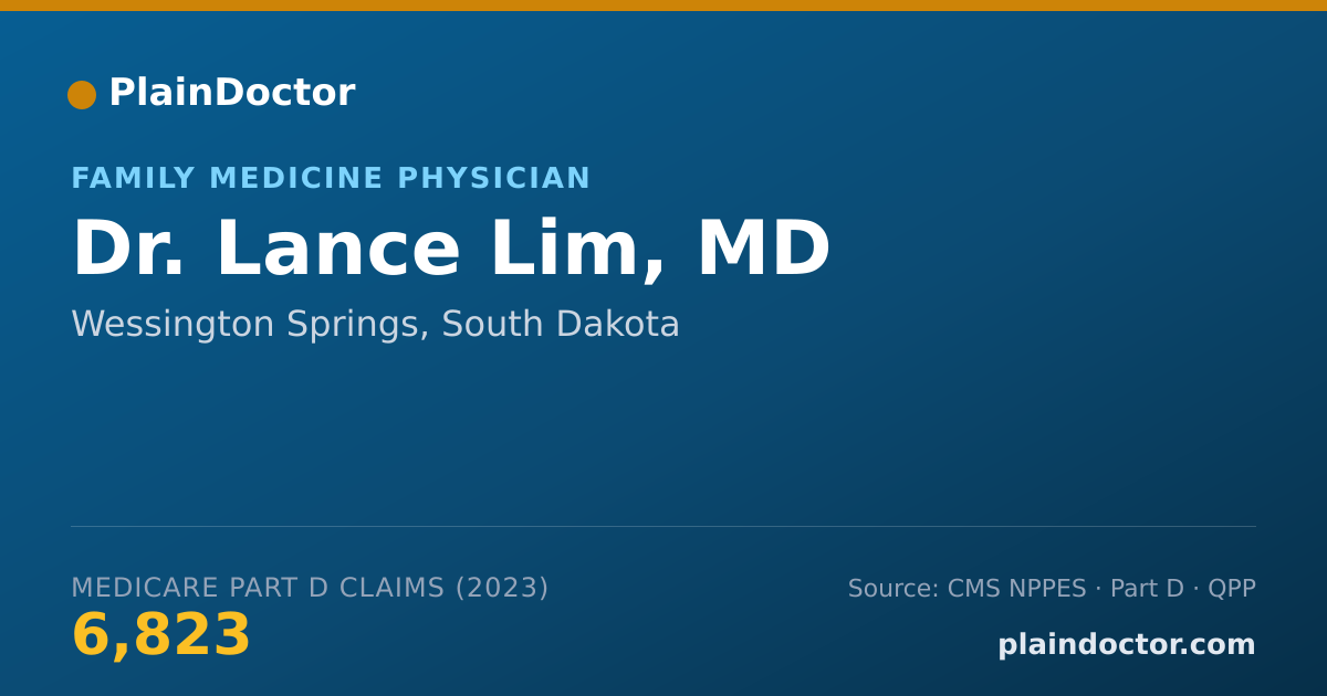 Shareable card for Lance Lim, MD - Family Medicine Physician, Wessington Springs, SD