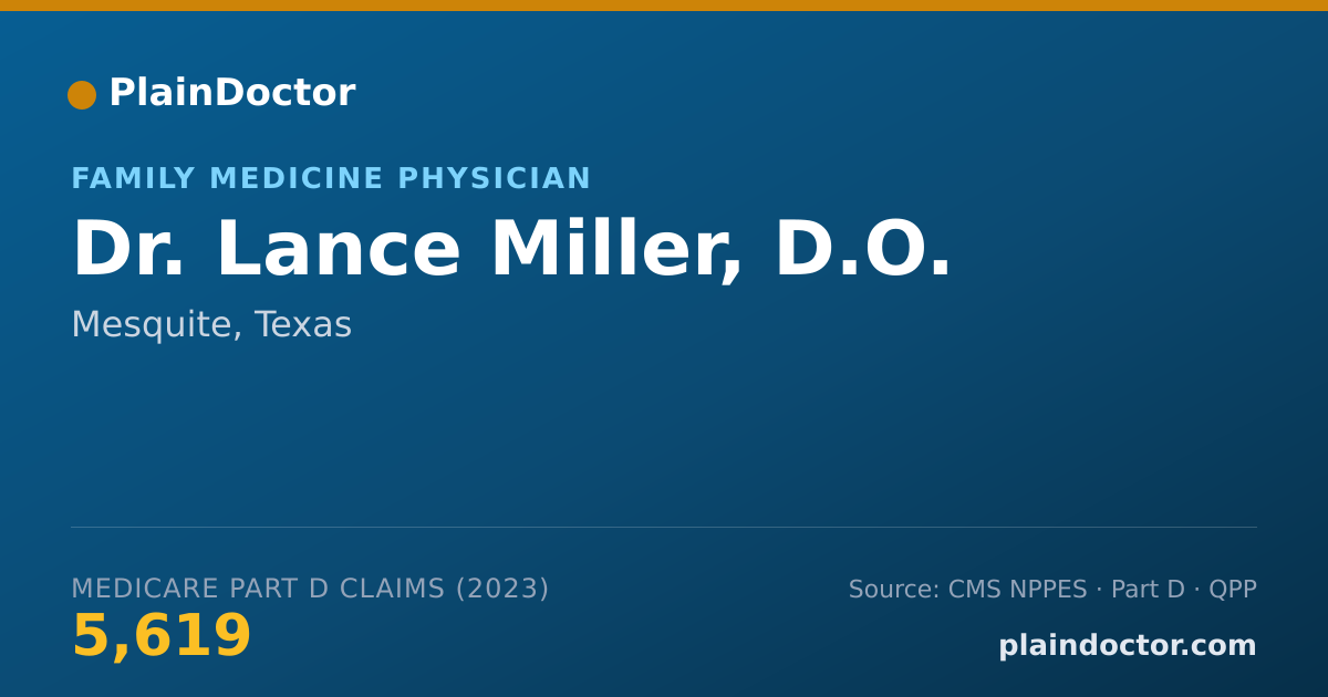 Shareable card for Lance Miller, D.O. - Family Medicine Physician, Mesquite, TX