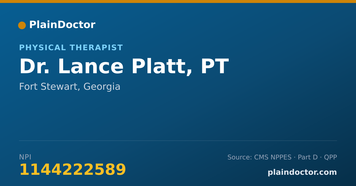 Shareable card for Lance Platt, PT - Physical Therapist, Fort Stewart, GA