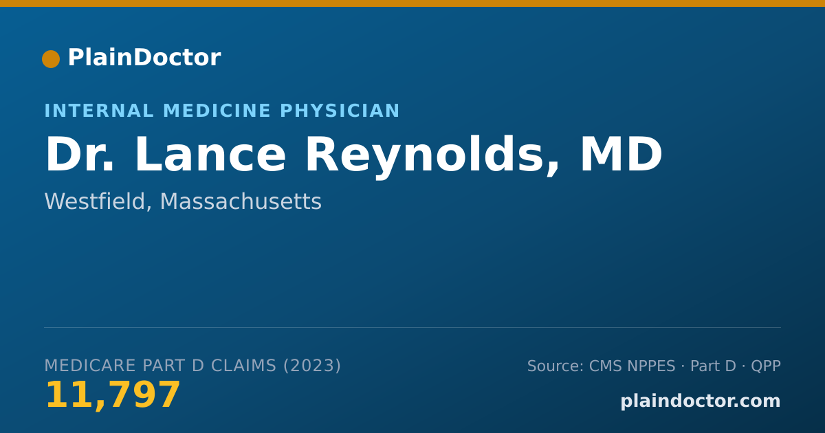 Shareable card for Lance Reynolds, MD - Internal Medicine Physician, Westfield, MA