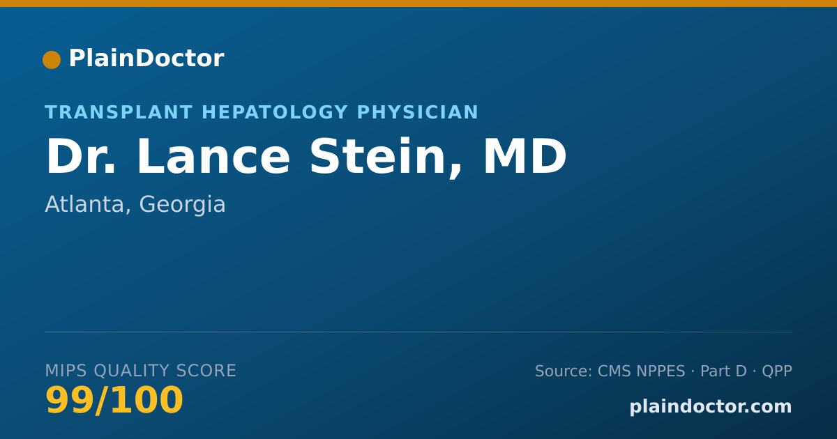 Shareable card for Lance Stein, MD - Transplant Hepatology Physician, Atlanta, GA