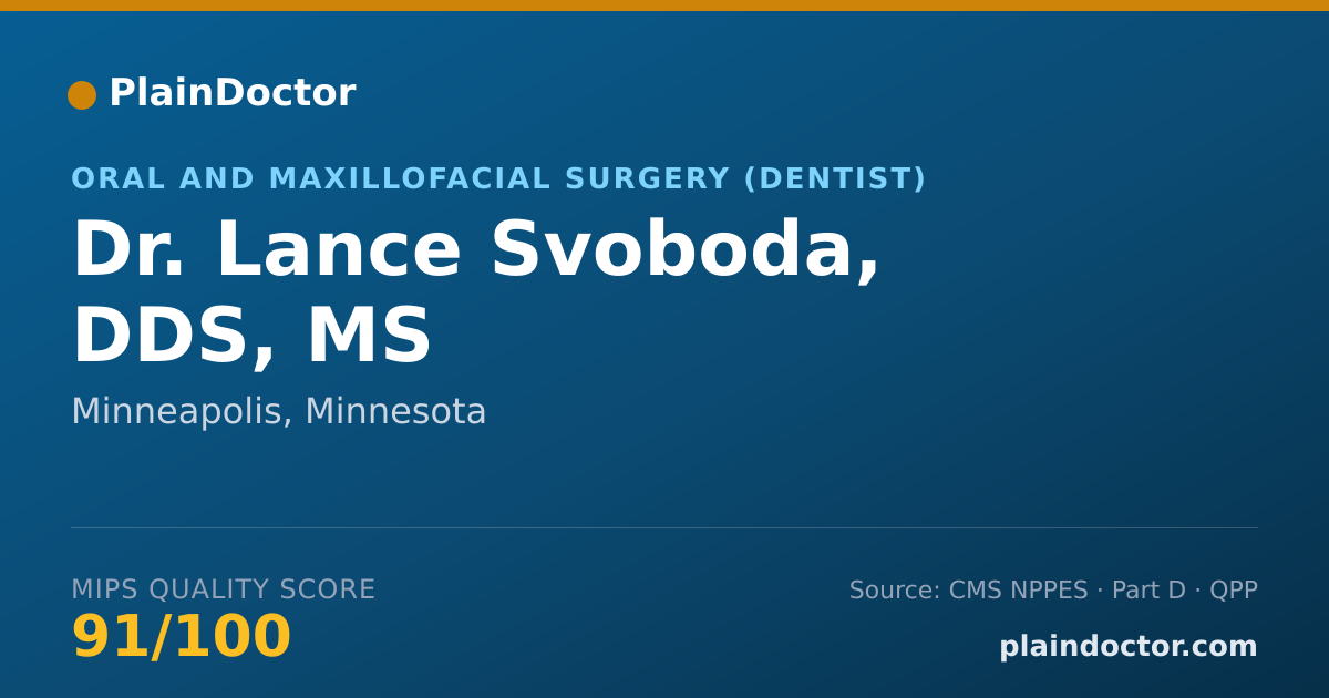Shareable card for Lance Svoboda, DDS, MS - Oral and Maxillofacial Surgery (Dentist), Minneapolis, MN