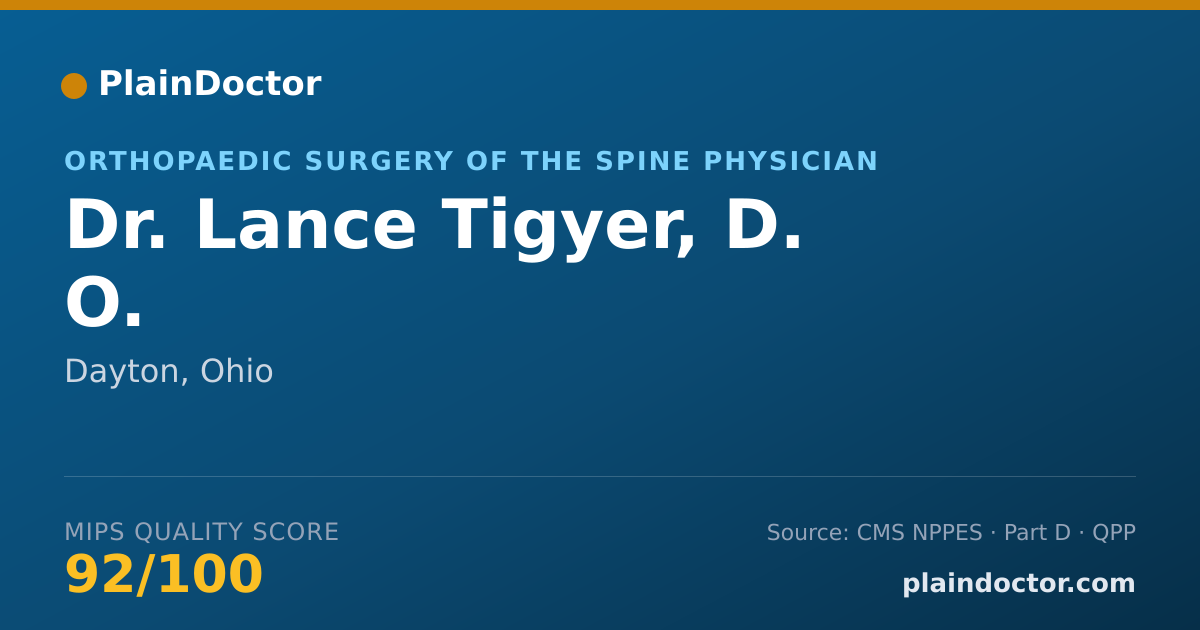 Shareable card for Lance Tigyer, D. O. - Orthopaedic Surgery of the Spine Physician, Dayton, OH