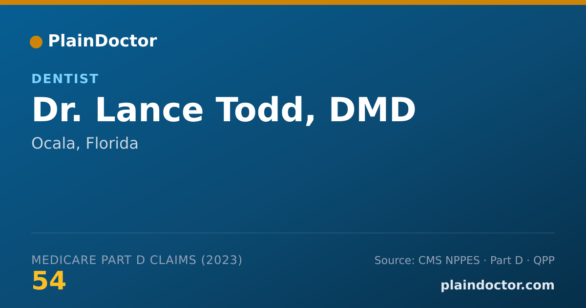Shareable card for Lance Todd, DMD - Dentist, Ocala, FL