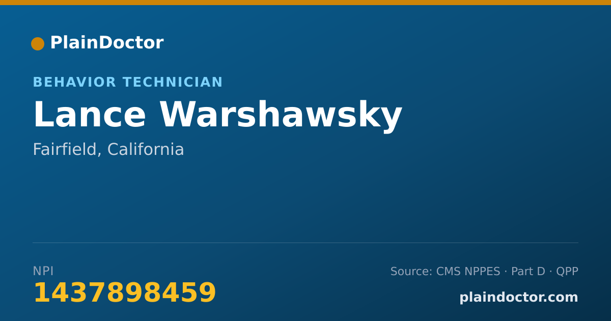Shareable card for Lance Warshawsky - Behavior Technician, Fairfield, CA